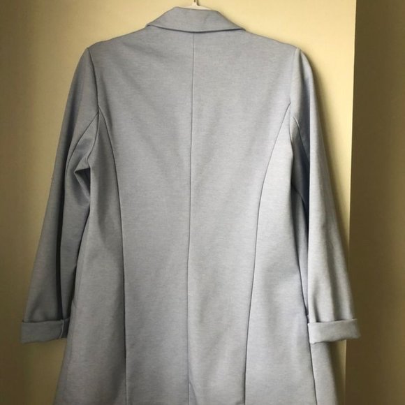 Dynamite Pale Blue Collared 3/4 Sleeve Blazer, Medium - Picture 2 of 3